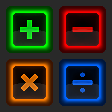 Math Symbols of the four operation. / Os símbolos matemáticos das quatro operações