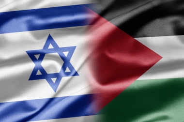 As bandeiras, respectivamente, de Israel e da Palestina