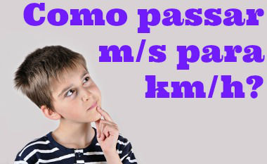 A transformação entre as velocidades é feita por meio do fator 3,6