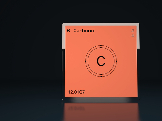 O carbono é um elemento químico presente na Tabela Periódica na família 14