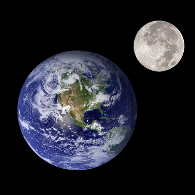 A lua permanece na órbita da Terra graças ao campo gravitacional