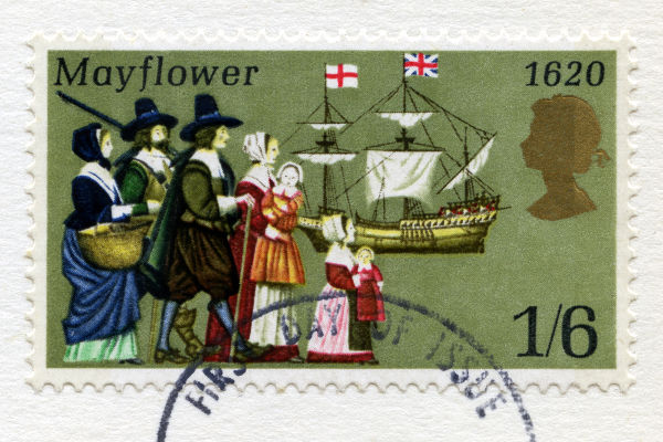 Em 1620, desembarcaram na América do Norte os peregrinos do navio Mayflower, que fugiam da perseguição religiosa na Inglaterra.*
