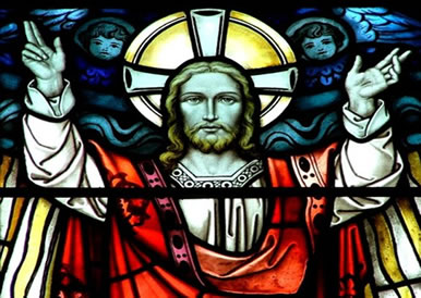 Vitral de Igreja ilustrando Jesus Cristo.