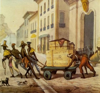 Gravura Negros de carro, de Jean-Baptiste Debret (1768-1848)