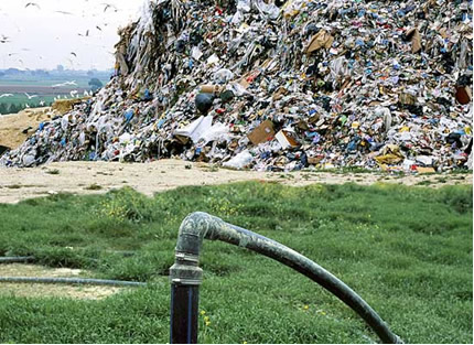Extração de biogás produzido em aterro sanitário